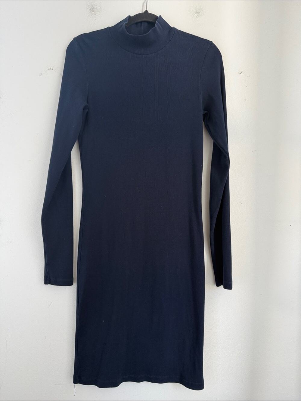 Prairie Underground long sleeve mock neck rib knit bodycon midi dress sz L